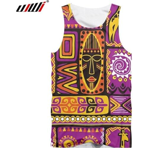 UJWI Summer Man 3D Vest High Quality Breathable Tank Top Comfortable African Animal Graphic Print Sleeveless Top Fashion Flowers