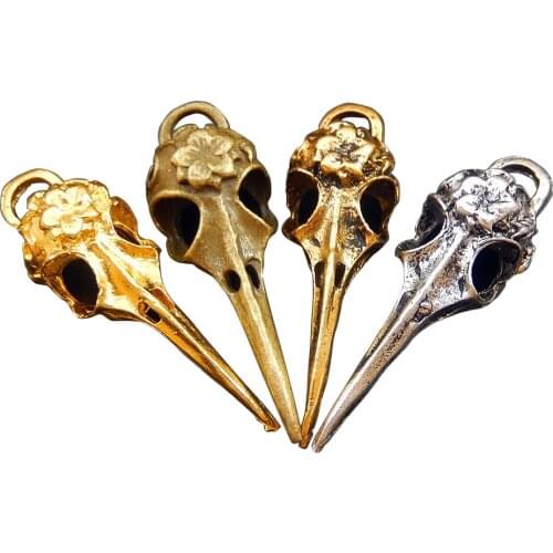 Julie Wang 4pcs/Pack Long Nose Skull Skeleton Charms For Jewelry Making Handmade Crafts Accessory Finding Necklace Pendant