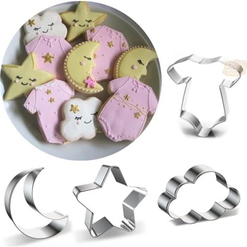1pcs patisserie Star Moon Cloud Clothing Stainless Steel Cookie Cutter Moldes Metal Fondant Cake Decor Tool Pastry Biscuit Mould