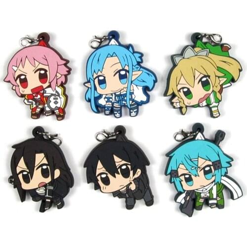 2018 NEW Sword Art Online Original Japanese anime figure rubber Silicone sweet smell mobile phone charms/key chain/strap D155