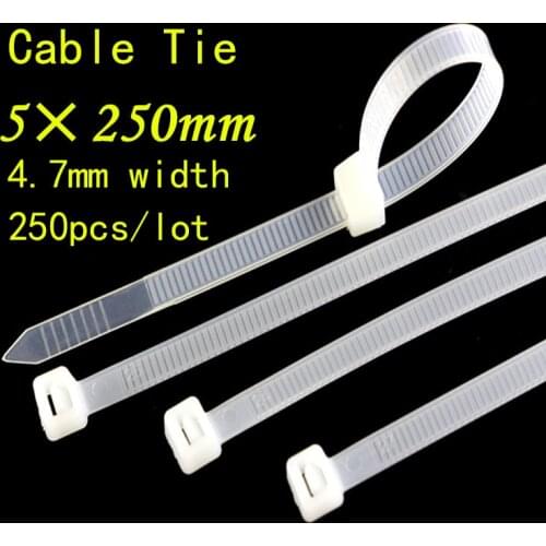 250pcs 5*250mm National Standard Plastic Nylon Tie Bring 3*120mm National Standard 2.5mm Wide Wire Harness Fixed Pedestal