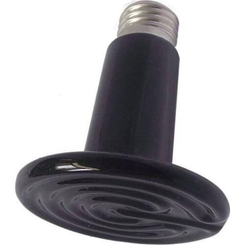 75mm 25W/50W/70W/100W/150W/200W Top Quality Black Infrared Ceramic Emitter Heat Light Lamp Bulb For Reptile Pet Brooder 220V E27