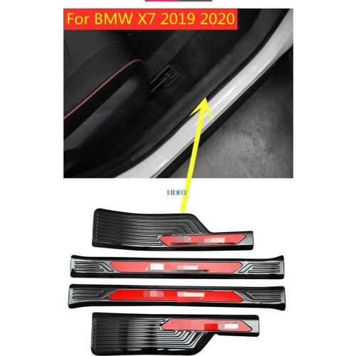 Stainless Steel 8pcs/4pcs Black Inner Outer Door Sill Scuff Plate Guard Sills Protector Trim For BMW X7 2019 2020