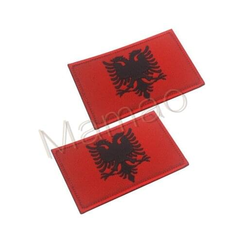 Albania embroidery flag Patch Badge US Army Tactical Combat Emblem Applique sticker Military Patches