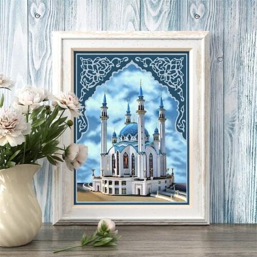 Huacan Diamond Painting 5D Full Square Church Diamond Embroidery Round Drill Rhinestone Picture Cross Stitch Full Kit Home Decor