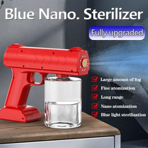 500 ML Wireless Atomization Disinfection Gun Nano Blue Light Steam Spray Disinfection Sprayer Gun USB Charging For Home Office