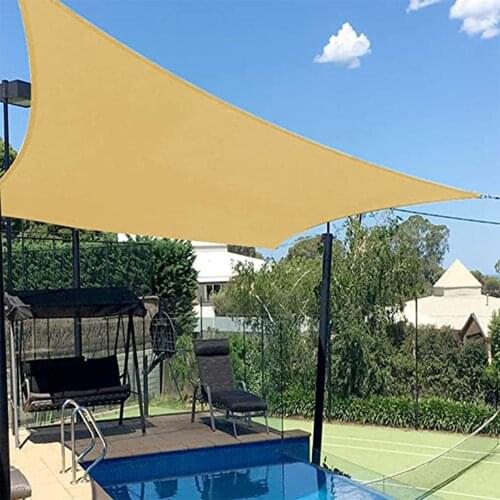 Beige Sun Shade Sail Triangle Canopy Awning Shelter Fabric Cloth Screen - UV Block UV Resistant Heavy Duty Commercial Grade