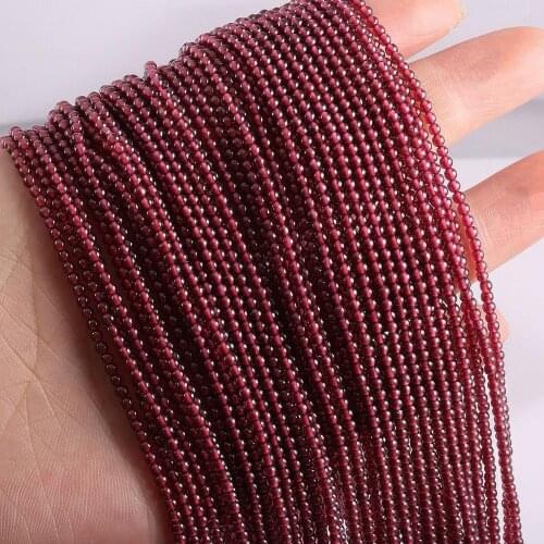 Natural Stone Beads 3&4mm Garnet Loose Hole Beads for Women Jewelry Making DIY Bracelet Necklace Gift