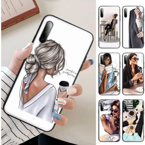 Princess Female Boss Coffee Cell Phone Cover Case For Samsung A71 A70 A52 A51 A50 A21 A20 A20E A31 A30 A40 A01 A10 A11 A30S