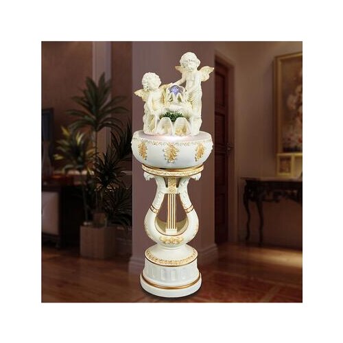 Water fountain Decoration Floor-standing European fish tank Floor Living room Home decorations Creative Feng Shui Wheel humidifi