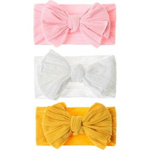 3Pcs/Set Baby Headbands For Newborn Hair Band Cute Baby Bow Flower Elastic Bow Headwear Kids Gifts Girl Hair Accessories