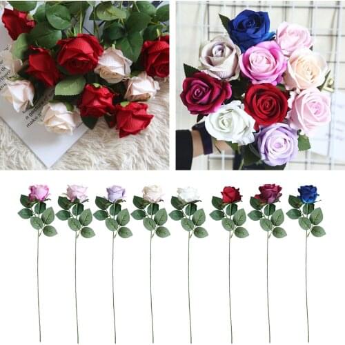 Elegant Artificial Flowers Rosaceae Flannel Rose Bouquet Nordic Home Garden Wedding Party Indoor Outdoor Decoration