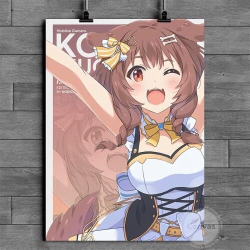 Canvas Anime Inugami Korone Pictures Home Manga Decoration Paintings Poster HD Prints Wall Art Modular Living Room
