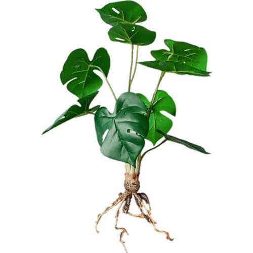 45CM Artificial Plants Water Hydroponics Fake Monstera Leaves Plastic PalmTree Real Touch Turtle Leaf Home Wedding Decoration