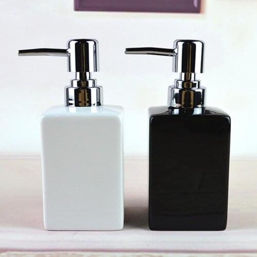 Kitchen Soap Dispenser Press Bottle Environmentally Friendly Refillable Ceramic Bathroom Dispenser Pump for Home Storage