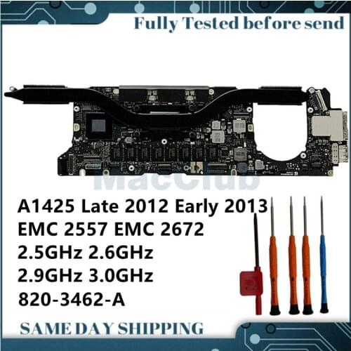 A1425 Motherboard 820-3462-A for Macbook Pro A1425 late 2012 early 2013 i5 i7 EMC 2672 2557 Logic Board MOTHERBOARD MAINBOARD