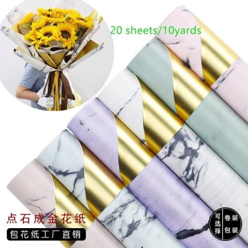 Marble Design 20sheets/package Flower Wrap Paper 10yards Flower Clothing Shoes Gift Packing Craft Wrapping Paper