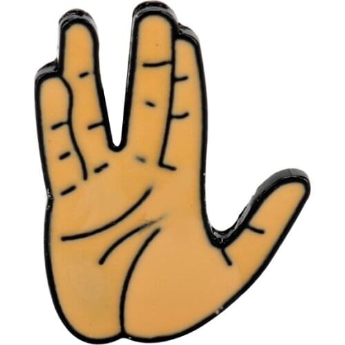 Cartoon Pendant Brooch Pins Anime Hand Shape Short Dangle Enamel Brooch Badge Pins Gifts