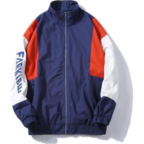 Mens Jacket 2019 Spring Autumn Zipper Fashion Casual Patchwork High Street Jackets Men Hip Hop Designer Coat