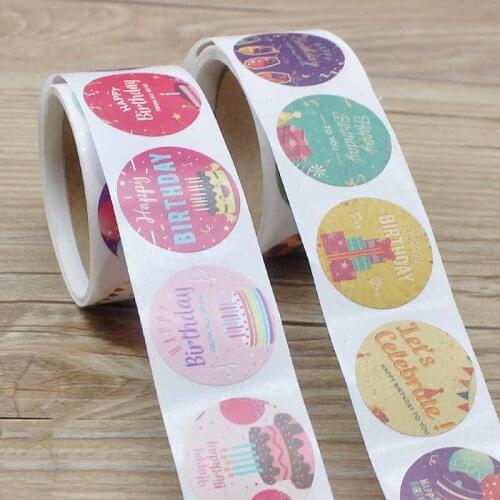 Christmas party/Happy brithday Stickers 2.5cm 100pcs Round label handmade scrapbooking Envelope stationery sticker