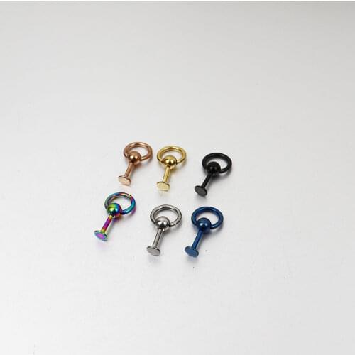SaYao 2 Pieces 16G Silver Gold Black Captive Hoop Lip Labret Ring Helix Slave Tragus Ear Piercing Body Jewelry
