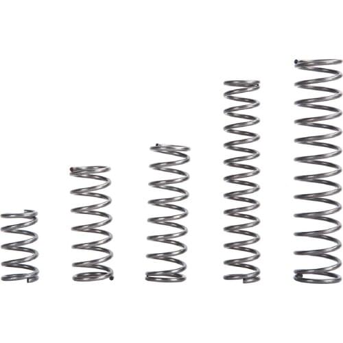 2x13mm Compressed Springs, 2mm Wire Diameter x 13mm Outer Diameter x (15-100)mm Free Length, Spring Steel Compressed