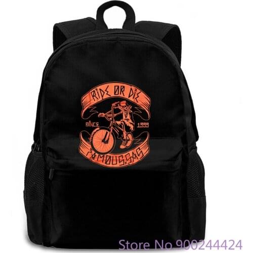Famous Stars and Straps Ride or Die Black Red Hip Hop Novelty Brand women men backpack laptop travel school adult