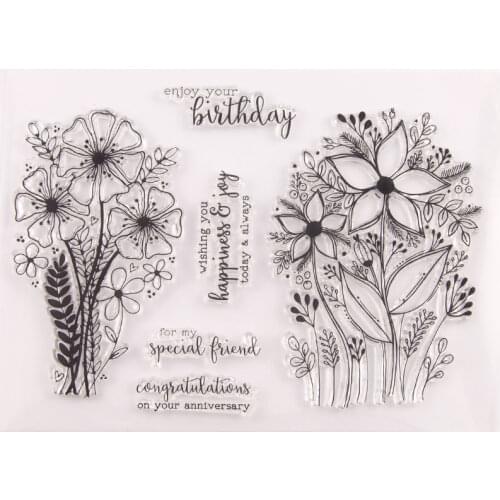 Silicone Clear Stamps CUTTING DIES For Scrapbooking Flowers STENSICLS DIY PAPER Album Cards MAKING Transparent RUBBER Stamp