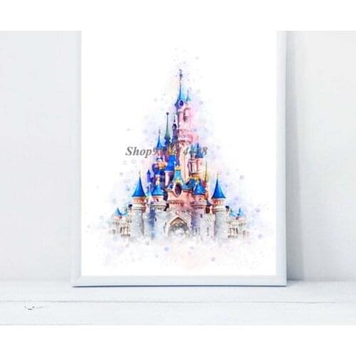 Disney Modern Canvas Painting Dream Poster and Print World Castle Princess Wall Art Pictures Bedroom Wall Decor Girls Home Decor