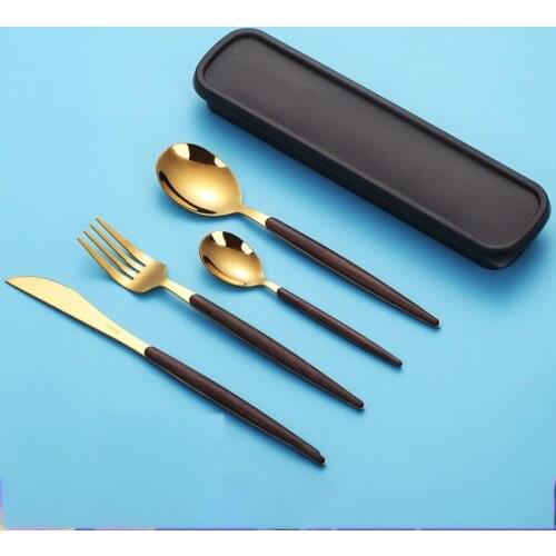 European Style Flatware Stainless Steel Dinner Spoon Steak Knives Black Flatware Fork Spoon Knife Set Cutlery Home 50F039