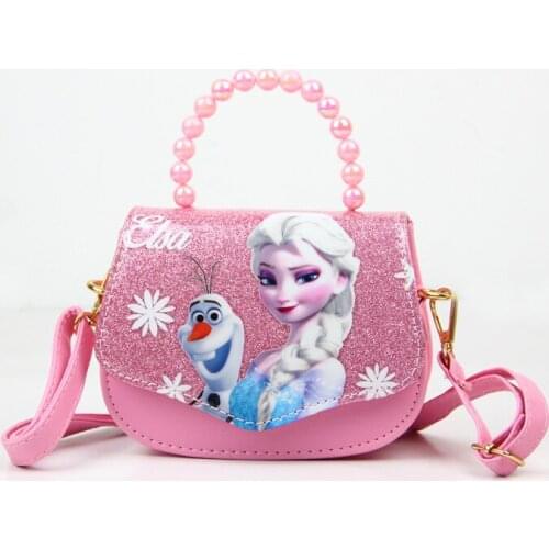 Disney cartoon bead handbag children bag baby girls birthday gift frozen diagonal princess bag
