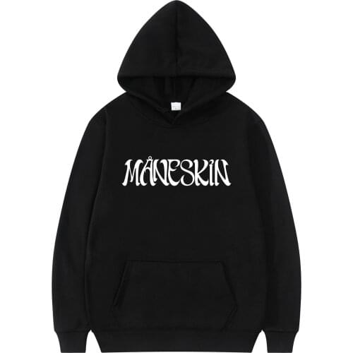 Italian Band Logo Maneskin Print Graphics Hoodie Men Women Unisex Hip Hop Streetwear Black Clothes Funny Coat Man Casual Hoodies