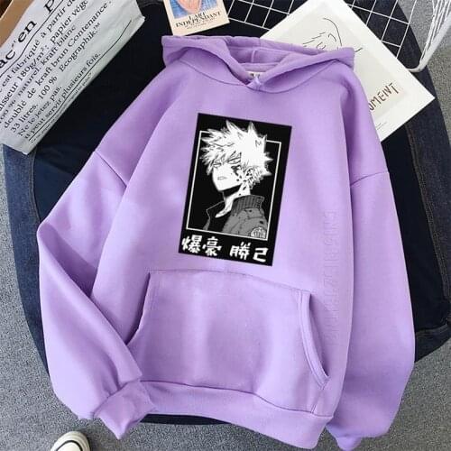 Harajuku My Hero Academia Unisex Hoodies Japanese Anime Bakugou Katsuki Printing Men Hoodie Sweatshirt Daily Streetwears