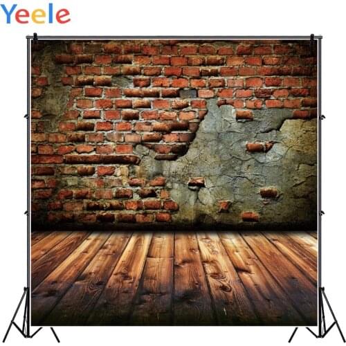 Yeele Photophone Old Brown Brick Wall Wooden Planks Baby Photographic Backdrops Custom Photography Backgrounds For Photo Studio