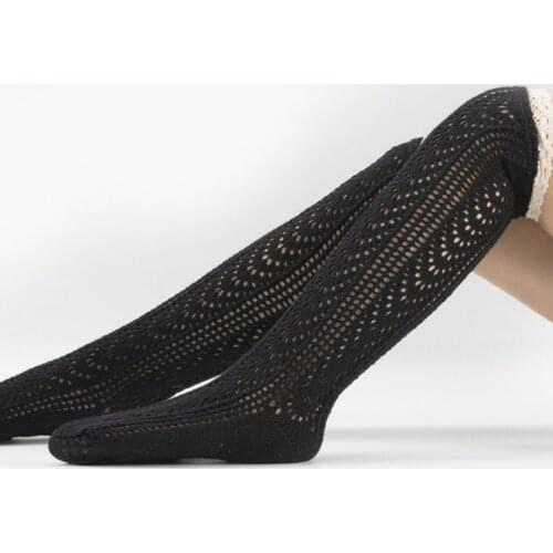 Women Warm Stocking Autumn Winter Solid Color Long Tube Socks Knitted Stocking for Female