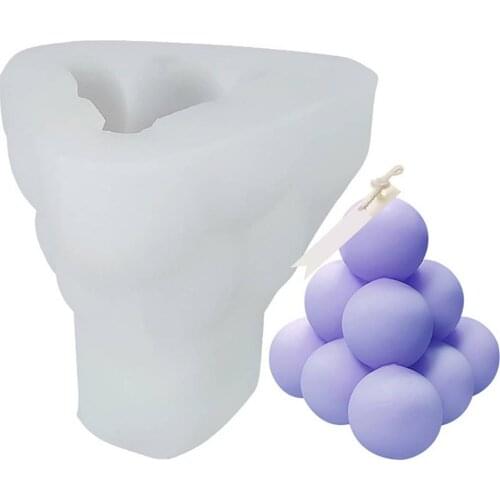 1pcs Round Ball Pyramid Geometry Shape Silicone Candle Mold Handmade DIY Soap Candle Aromatherapy Plaster Mould