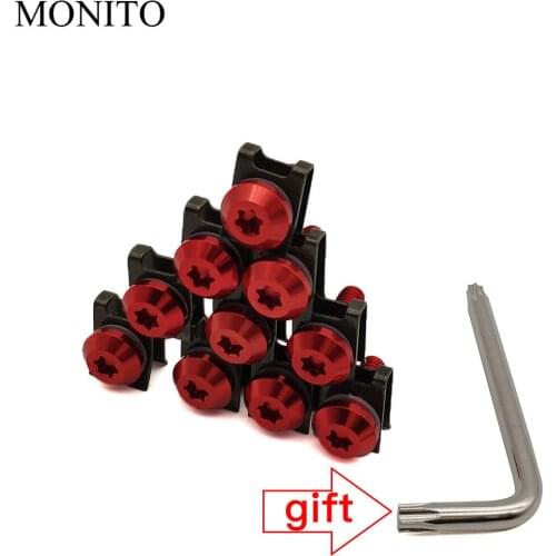 10 PCS CNC For Suzuki GSXR400 GT250 GT550 RG500 RGV250 VS800 VZ800 Motorcycle Fairing Screws Custom Moto Body Spring Nuts Bolts