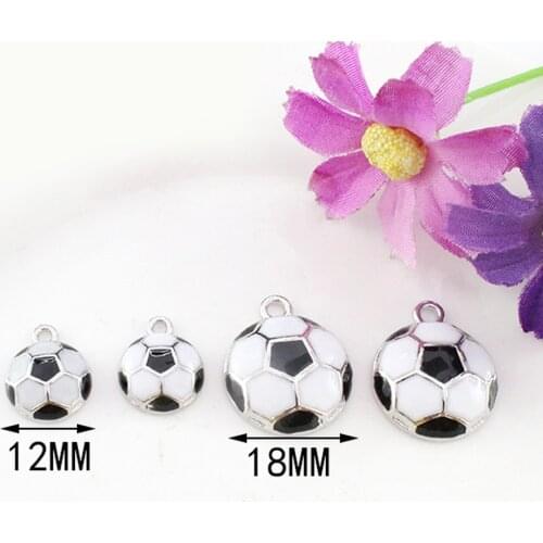 10PCs Soccer Ball Charm Miniature Jewelry Making Supply Pendant Bracelet