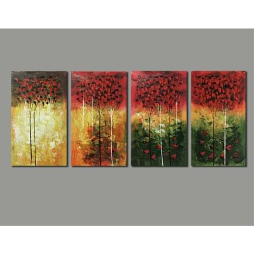 100% Handmade Abstract Oil Paintings on Canvas Plant Tree Handpainted Wall Pictures Home Decor Art Unique Gift