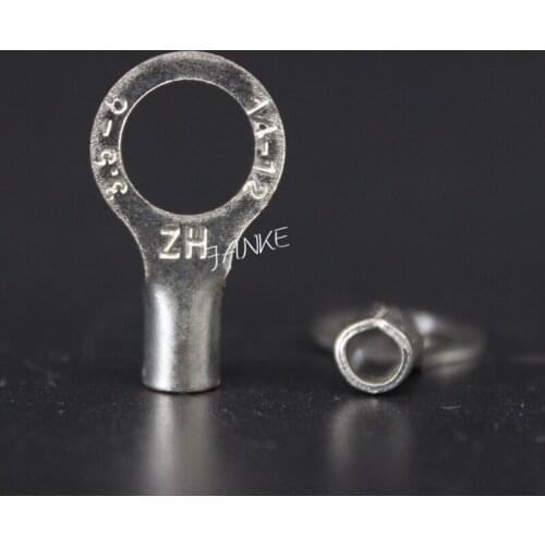 1000pcs/pack RNB3.5-8 Non-insualted Ring Tongue Terminals Cable Lug Wire Connectors For 14-12 AWG 2.5-4 sq mm Max Current 37A