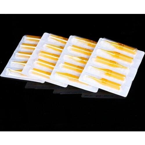 50pcs 3rt Disposable Yellow Tatoo Tip Tube Nozzle Transparent Round Tips For Tattoo Embroidery Accessories Direct Selling Sale