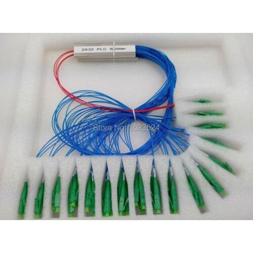 Free Shipping 0.9mm Steel Tube EPON 2x32 Mini Blockless LC/APC Connector 2:32 LC APC Fiber Optical PLC Splitter