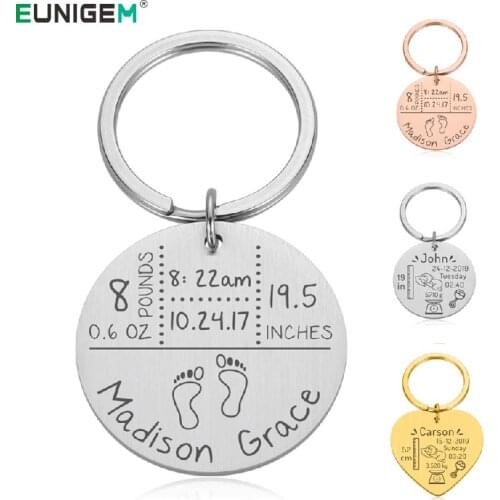 3 Style Baby Keychain New Born Baby Key Chains Gifts Name Date Of Birth Weight Time Height Cute New Mom Dad Keepsake Key Rings
