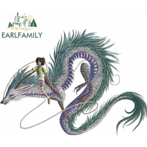 EARLFAMILY 13cm x 9.3cm For Spirited Away Anime Car Stickers Sunscreen Decal Refrigerator Vinyl Material Suitable for VAN RV