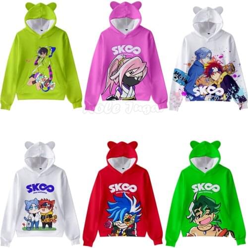 New Anime SK8 the Infinity Cosplay Costume Adult Kids Spring Long Sleeve Printed Cat Ears Hoodies & Sweatshirts C35M180