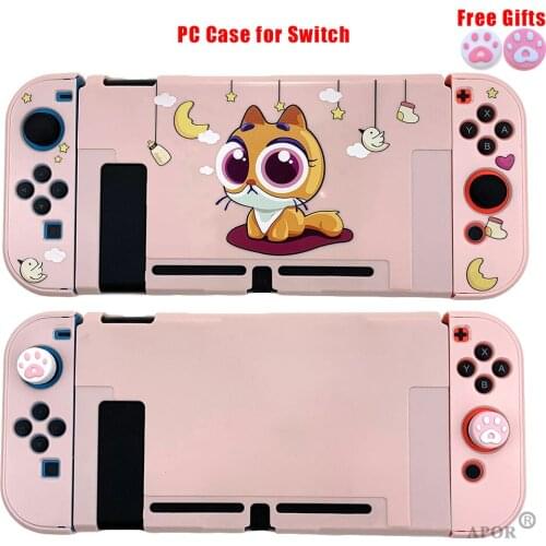 Kawaii Pink Case Protective Hard Shell for Nintendos Switch Console JoyCon Colorful Back Cover Detachable Dropshipping