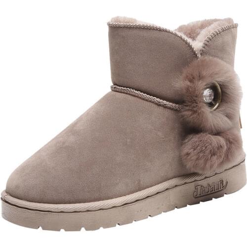 Soft Bottom Fashion Warm Women Winter Snow Boots Plush Slip on Female Ankle Boots Solid High Quality Women Casual Snow Boots