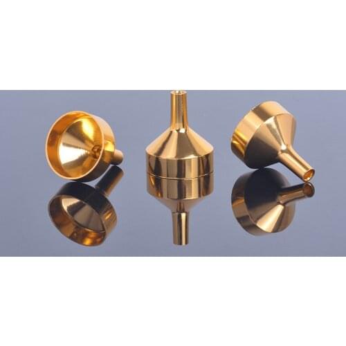 MUB-5Pcs Mini Stainless Steel Liquid Funnels for Perfume Essential Oil Bottle Small Lab Aluminum Metal Cosmetics Lotion Funnels