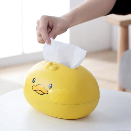 Cartoon Duck Animals Tissue Box Innovative Cute Desk Organizer Box Container for Office Bedroom Bathroom Decorations FB