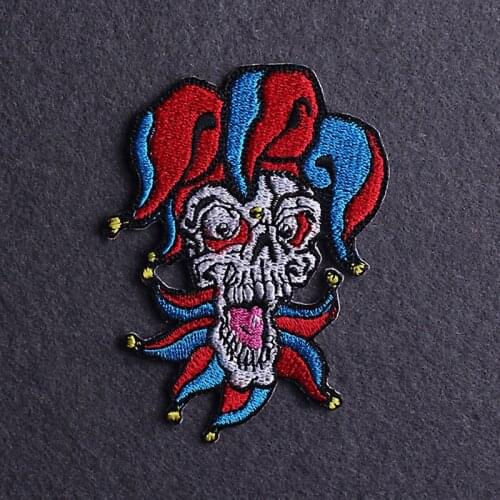 Skull/Joker Patch Skeleton Iron On Patches On clothes Gorilla Punk Badge Embroidered Patches For Clothing Applique Patch Sticker